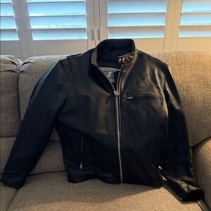 Men's Black Leather Motorcycle Jacket